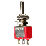 Interruttore a levetta a 3 pin rosso ON-OFF-ON 3 SPDT piccolo AC 6A / 125V 3A / 250V
